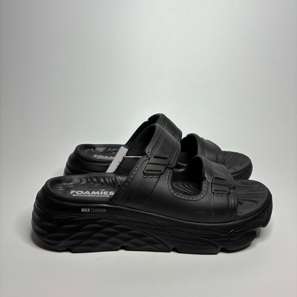 Skechers Women's Foamies: Max Cushioning Incite Platform Sandals in Black - Picture 1 of 8